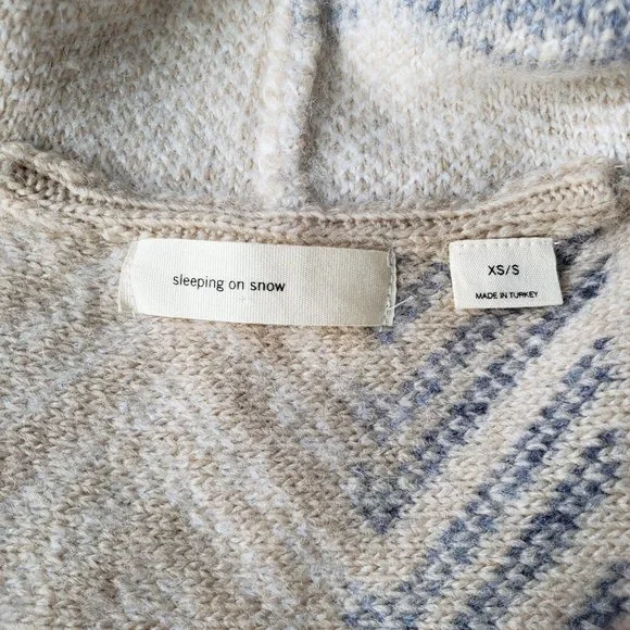Anthropologie Sleeping on Snow Mabli Sweater Vest Beige Blue - Picture 4 of 7